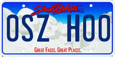 SD license plate 0SZH00