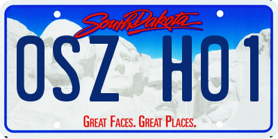 SD license plate 0SZH01