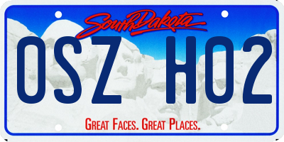 SD license plate 0SZH02
