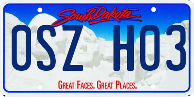 SD license plate 0SZH03