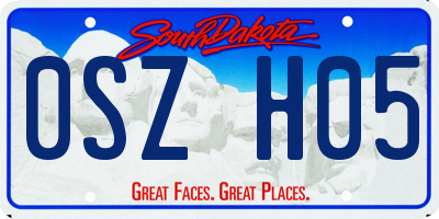 SD license plate 0SZH05