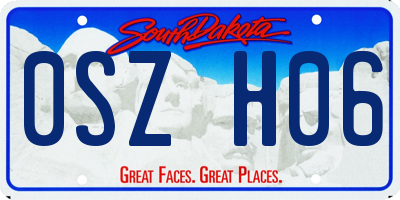 SD license plate 0SZH06