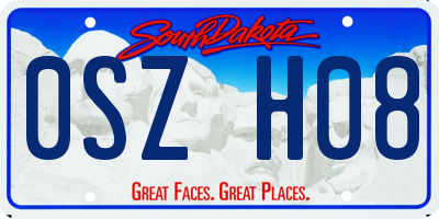 SD license plate 0SZH08