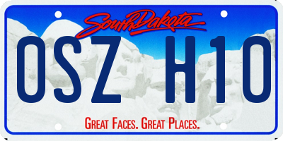 SD license plate 0SZH10