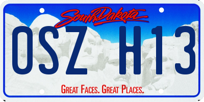 SD license plate 0SZH13