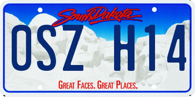 SD license plate 0SZH14