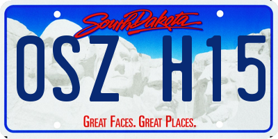 SD license plate 0SZH15