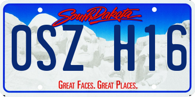 SD license plate 0SZH16