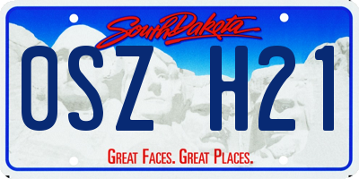 SD license plate 0SZH21