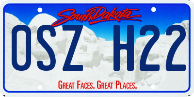 SD license plate 0SZH22