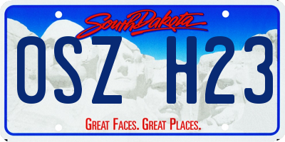 SD license plate 0SZH23