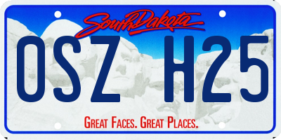 SD license plate 0SZH25