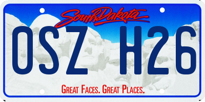 SD license plate 0SZH26