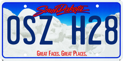 SD license plate 0SZH28