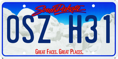 SD license plate 0SZH31