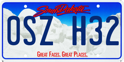 SD license plate 0SZH32