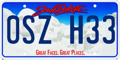 SD license plate 0SZH33