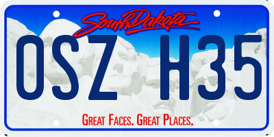 SD license plate 0SZH35