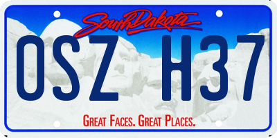 SD license plate 0SZH37