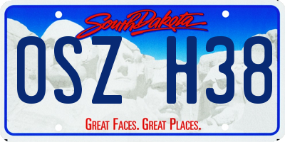 SD license plate 0SZH38