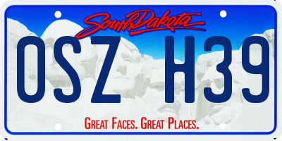 SD license plate 0SZH39