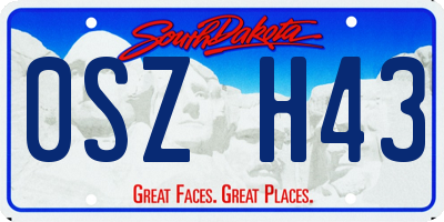 SD license plate 0SZH43