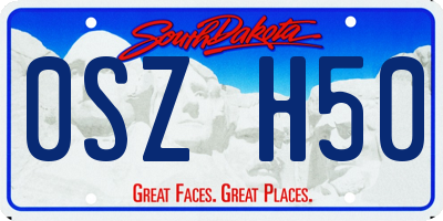 SD license plate 0SZH50