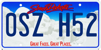 SD license plate 0SZH52