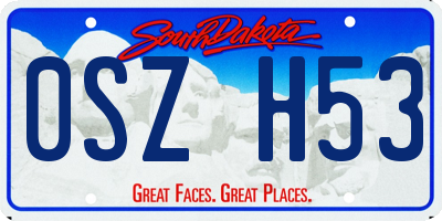 SD license plate 0SZH53