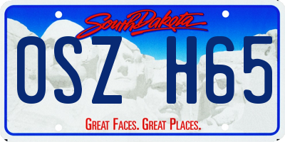 SD license plate 0SZH65