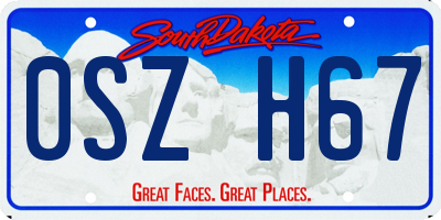 SD license plate 0SZH67