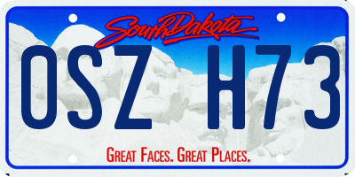 SD license plate 0SZH73