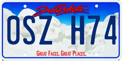 SD license plate 0SZH74
