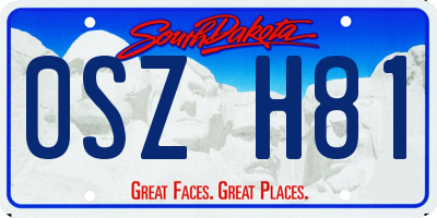 SD license plate 0SZH81