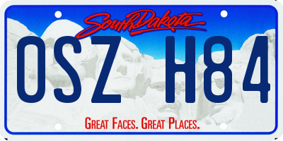 SD license plate 0SZH84