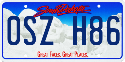 SD license plate 0SZH86