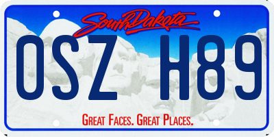 SD license plate 0SZH89
