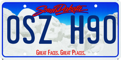 SD license plate 0SZH90