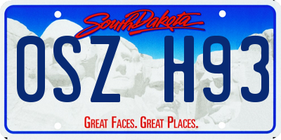SD license plate 0SZH93