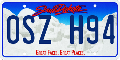 SD license plate 0SZH94