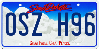 SD license plate 0SZH96