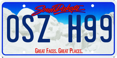 SD license plate 0SZH99