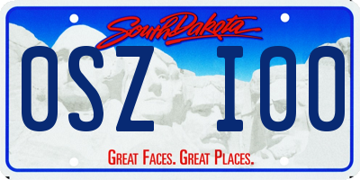 SD license plate 0SZI00