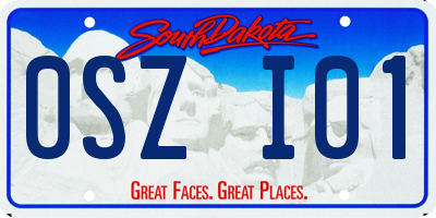 SD license plate 0SZI01