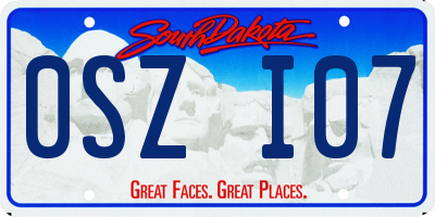 SD license plate 0SZI07