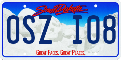 SD license plate 0SZI08