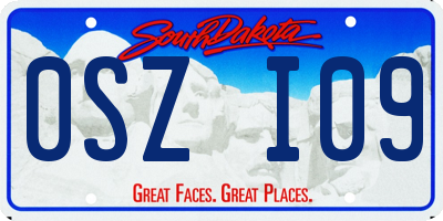 SD license plate 0SZI09