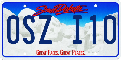 SD license plate 0SZI10