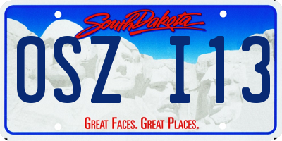 SD license plate 0SZI13