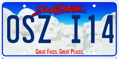 SD license plate 0SZI14